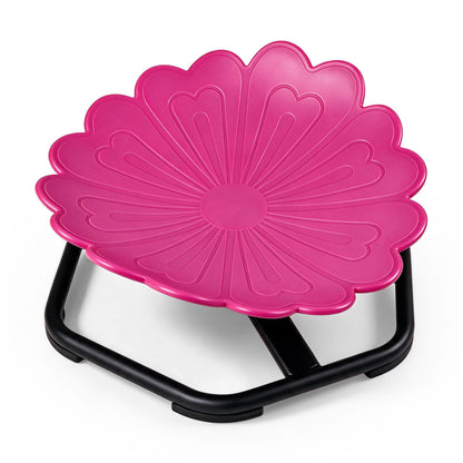 Chaise pivotante sensorielle pour enfants, forme de tournesol, rotation à 360°, rose