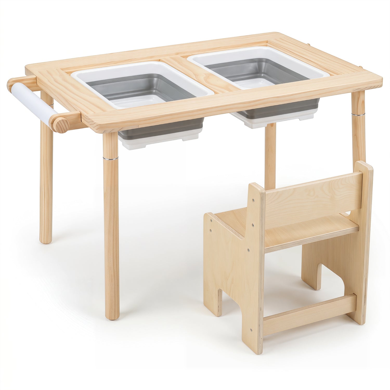 Kid's Sensory Table, Adjustable Height, Storage Bins, Natural Kids Table & Chair Sets Natural at Gallery Canada