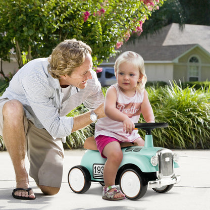 Kids Sit to Stand Vehicle with Working Steering Wheel and Under Seat Storage, Green Push & Pedal Ride On Toys at Gallery Canada