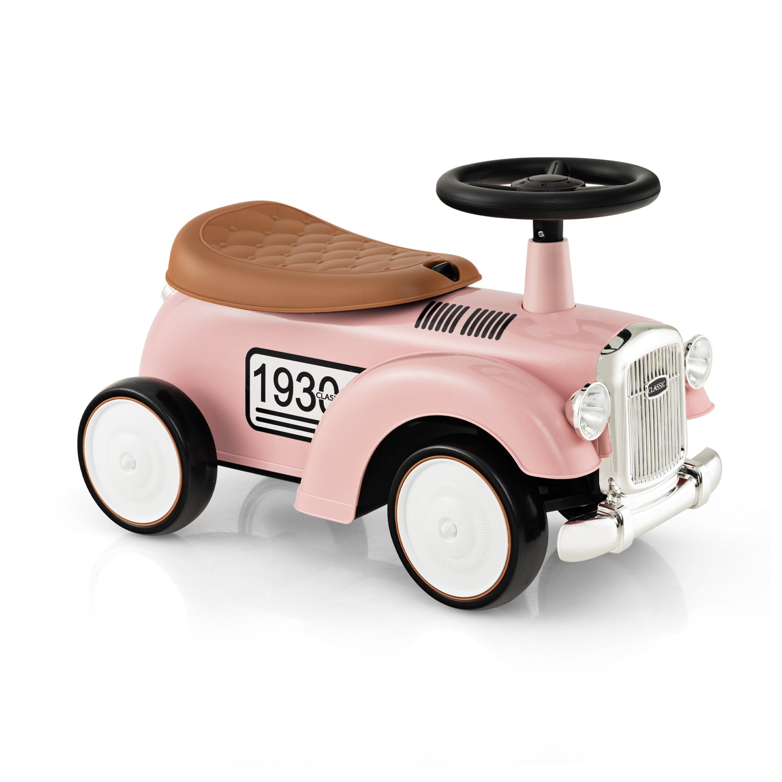 Kids Sit To Stand Vehicle, Working Steering Wheel, Under Seat Storage, Pink Push & Pedal Ride On Toys Pink at Gallery Canada