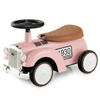 Kids Sit To Stand Vehicle, Working Steering Wheel, Under Seat Storage, Pink Push & Pedal Ride On Toys at Gallery Canada