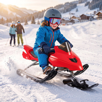 Luge de course pour enfants avec freins, rouge