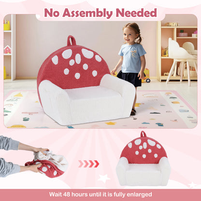 Kids Sofa Toddler Foam Couch, Soft Fleece Fabric Cover, Red, Beige Kids Chairs & Seating at Gallery Canada