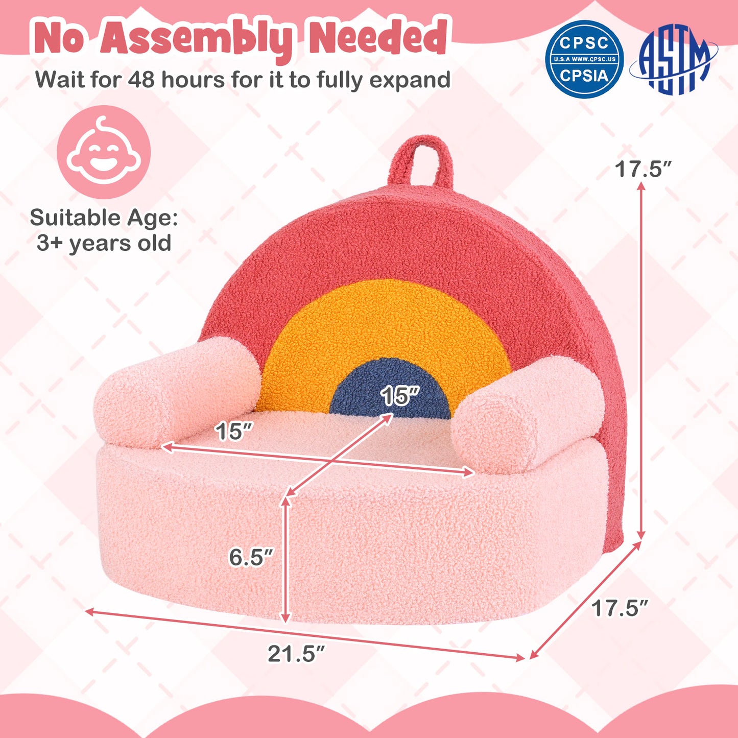 Kids Sofa Toddler Foam Couch, Soft Fleece Fabric Cover, Red Kids Chairs & Seating at Gallery Canada