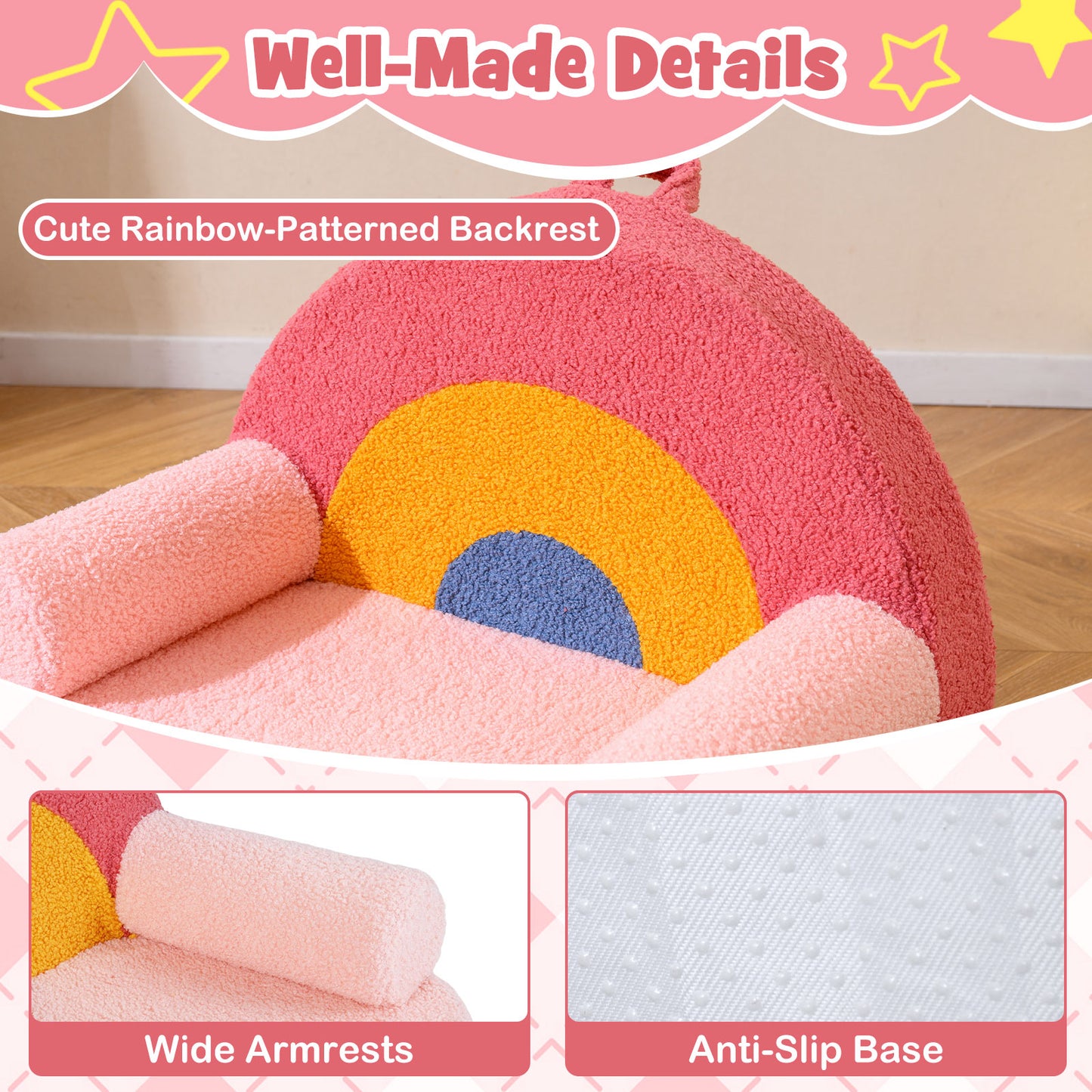 Kids Sofa Toddler Foam Couch, Soft Fleece Fabric Cover, Red Kids Chairs & Seating at Gallery Canada