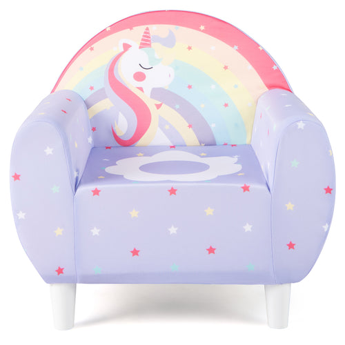 Kids Sofa with Breathable Spandex Fabric and High-density Sponge Filling for Boys and Girls, Purple