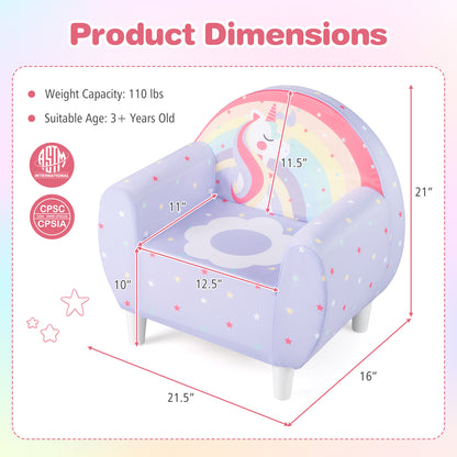 Kids Sofa with Breathable Spandex Fabric and High-density Sponge Filling for Boys and Girls, Purple Kids Chairs & Seating at Gallery Canada