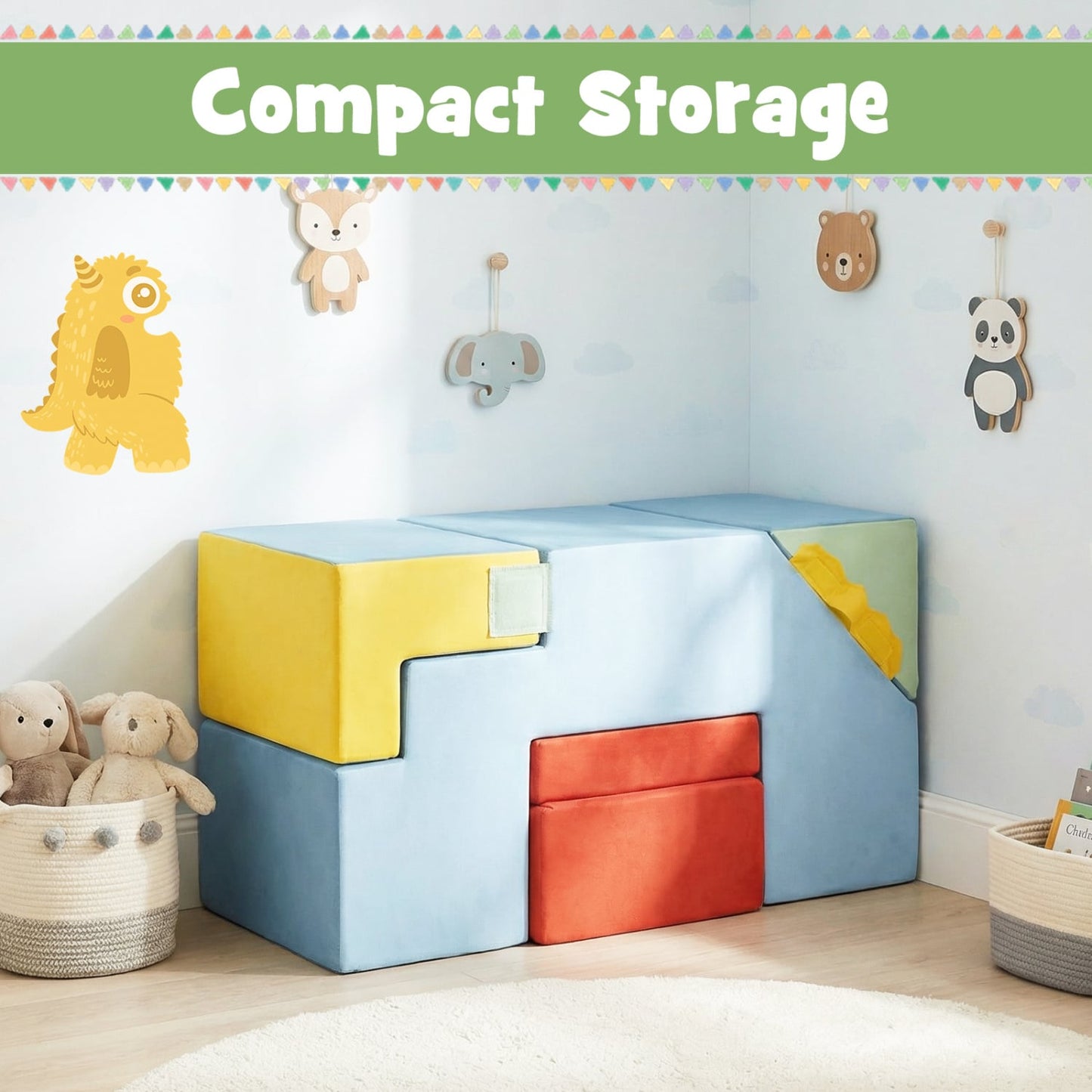 Kids Soft Foam Blocks, Velvet Covers, Convertible Table Chair Set, Blue Climbers & Slides at Gallery Canada