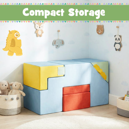 Kids Soft Foam Blocks, Velvet Covers, Convertible Table Chair Set, Blue Climbers & Slides at Gallery Canada