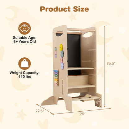Kids Standing Tower with Detachable Chalkboard and Montessori Games for 3+ Years Old Toddler & Kids Furniture at Gallery Canada