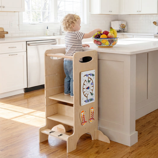 Kids Standing Tower with Detachable Chalkboard and Montessori Games for 3+ Years Old Toddler & Kids Furniture Options at Gallery Canada
