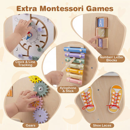 Kids Standing Tower with Detachable Chalkboard and Montessori Games for 3+ Years Old Toddler & Kids Furniture at Gallery Canada