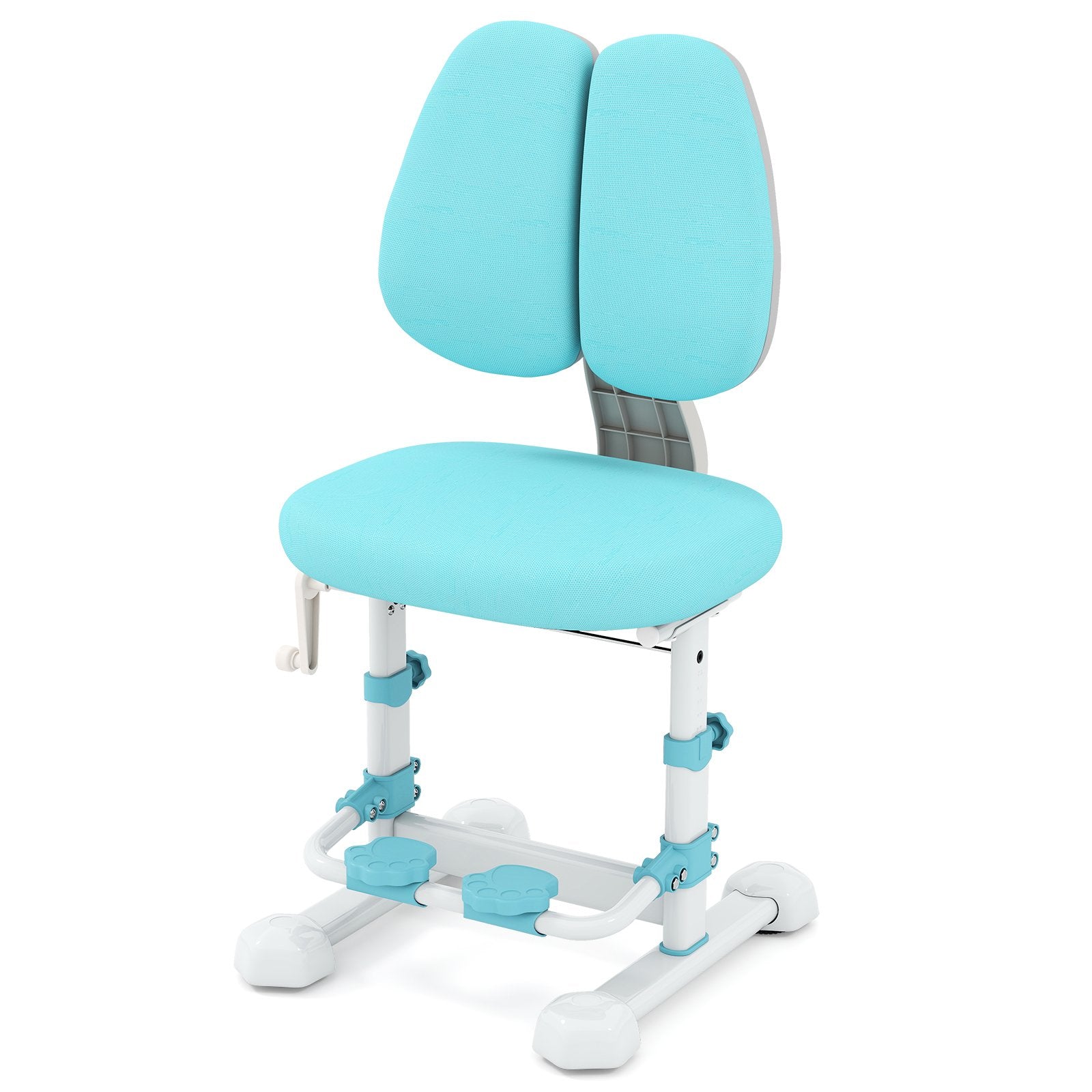 Kids Study Chair with Adjustable Double Backrest and Footrest, Blue Kids Chairs & Seating Blue at Gallery Canada
