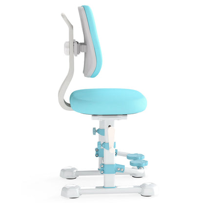 Kids Study Chair with Adjustable Double Backrest and Footrest, Blue Kids Chairs & Seating at Gallery Canada