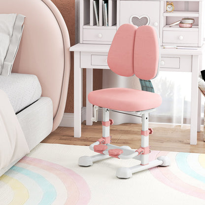Kids Study Chair with Adjustable Double Backrest and Footrest, Pink Kids Chairs & Seating at Gallery Canada