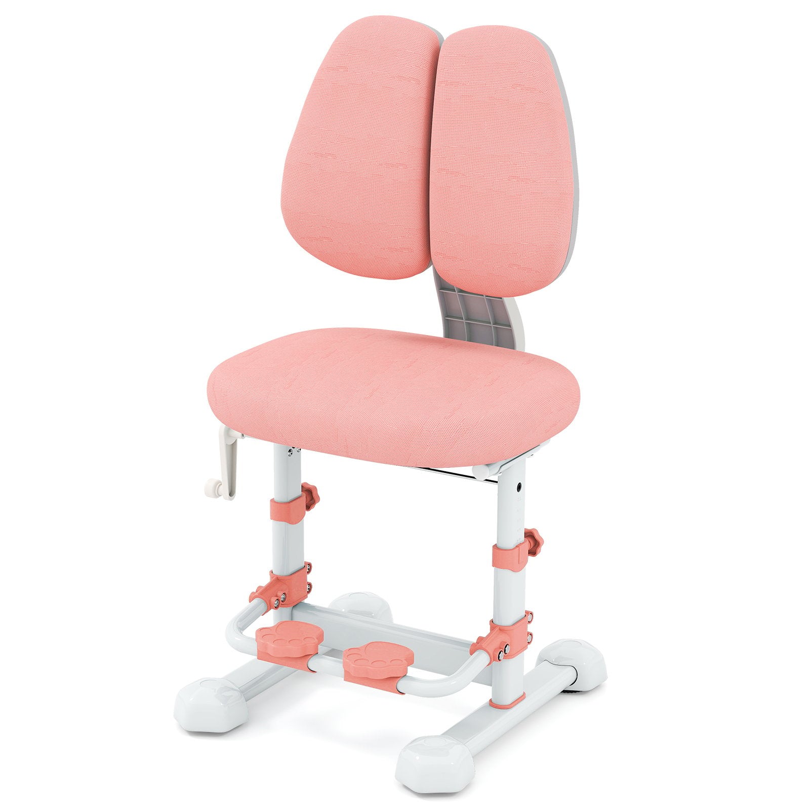 Kids Study Chair with Adjustable Double Backrest and Footrest, Pink Kids Chairs & Seating Pink at Gallery Canada