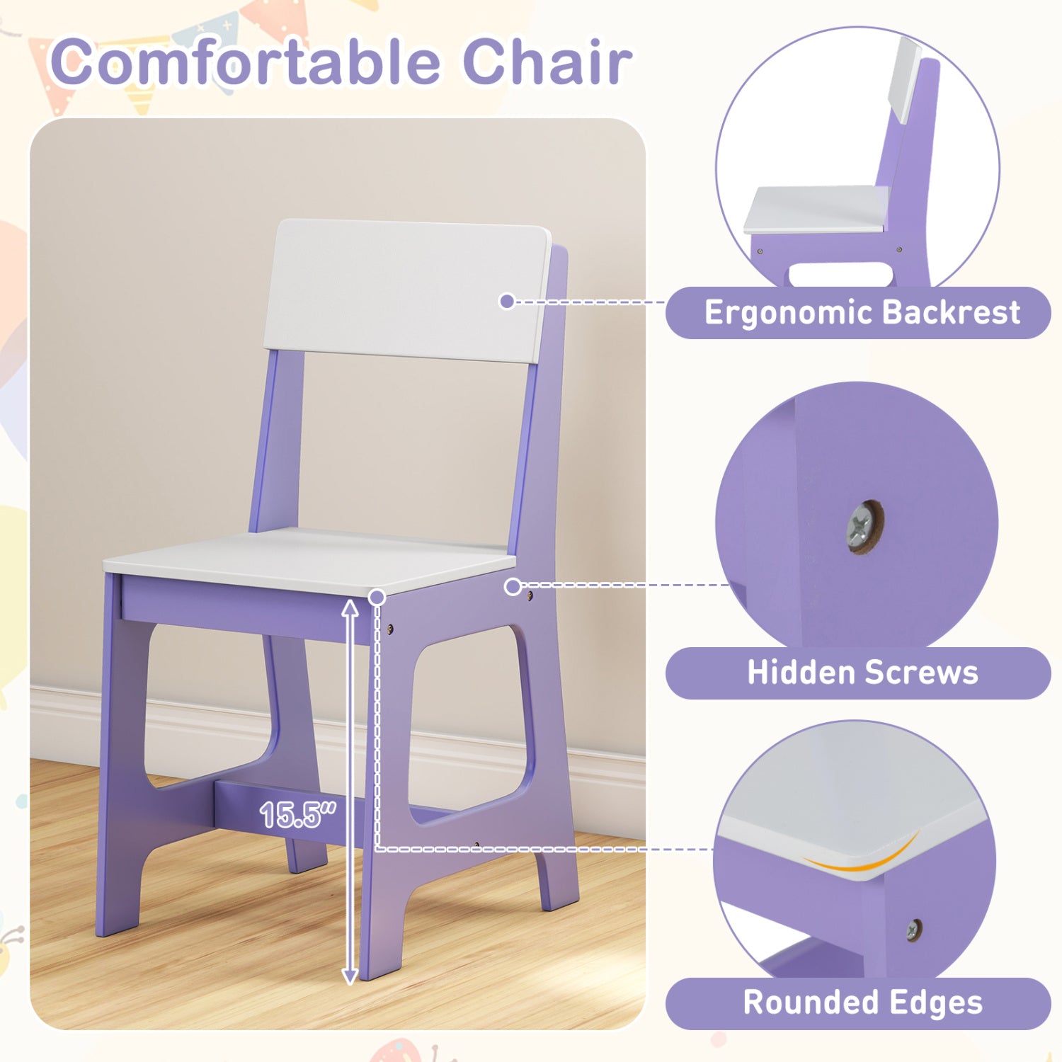 Kids Study Desk And Chair Set, Purple Kids Table & Chair Sets at Gallery Canada