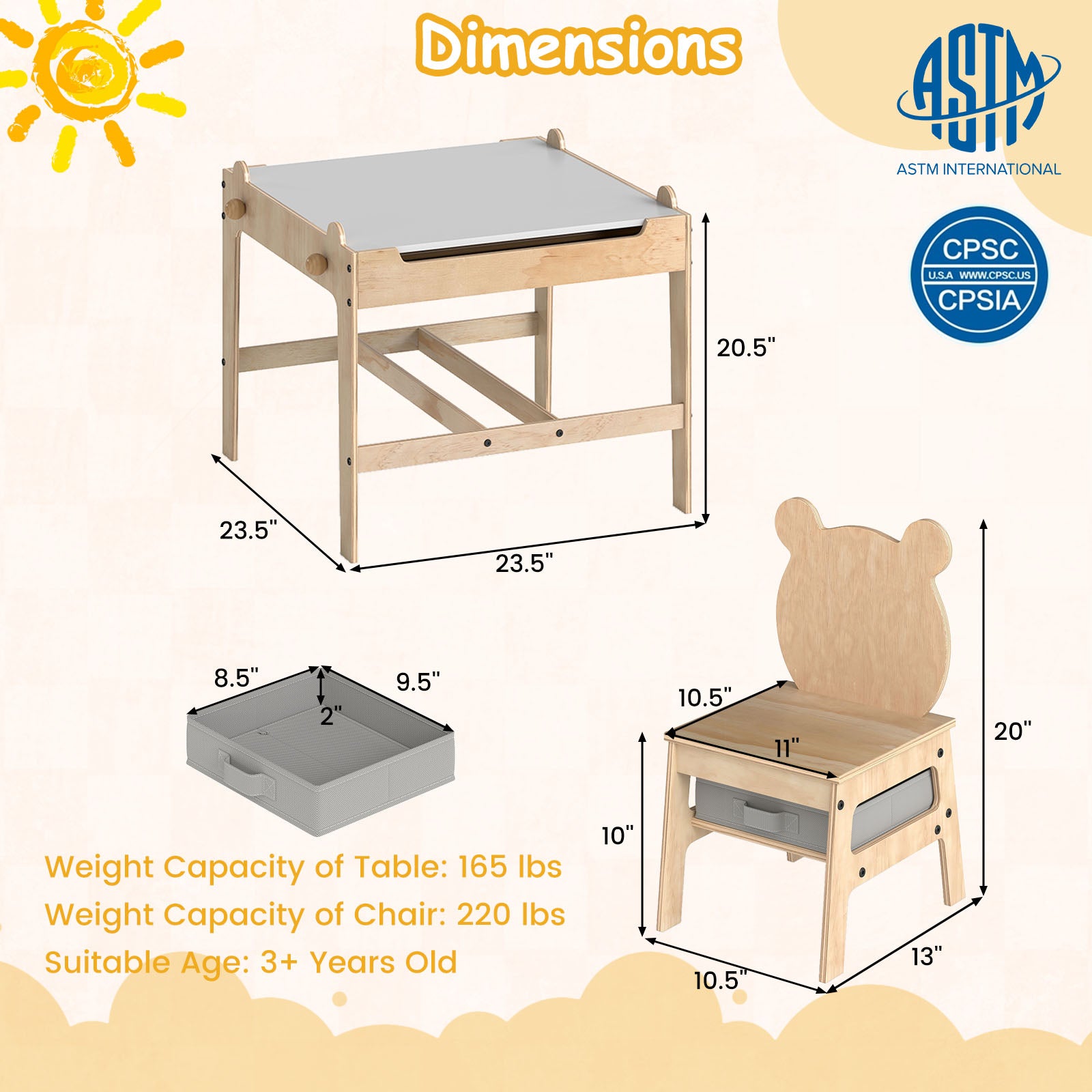 Kids Table and Chairs Set with Reversible Whiteboard-Panda-shaped Kids Table & Chair Sets at Gallery Canada