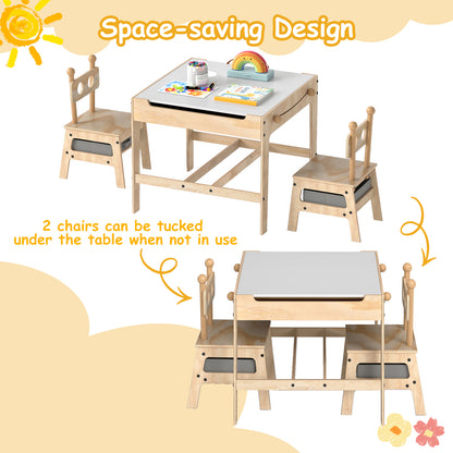 Kids Table and Chairs Set with Reversible Whiteboard-Robot-shaped Kids Table & Chair Sets at Gallery Canada