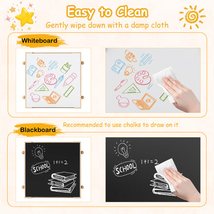 Kids Table and Chairs Set with Reversible Whiteboard-Robot-shaped Kids Table & Chair Sets at Gallery Canada