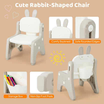 Kids Table And Chair Set With Flip-Top Bookshelf, Gray Kids Table & Chair Sets at Gallery Canada
