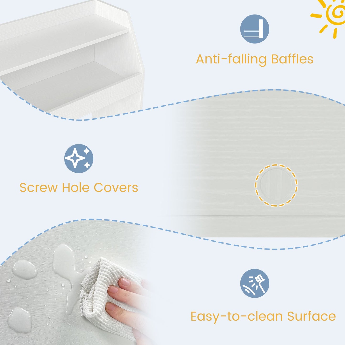 Kids Toy Storage Organizer Wooden Bookcase with 2 Movable Drawers, White Kids Storage at Gallery Canada