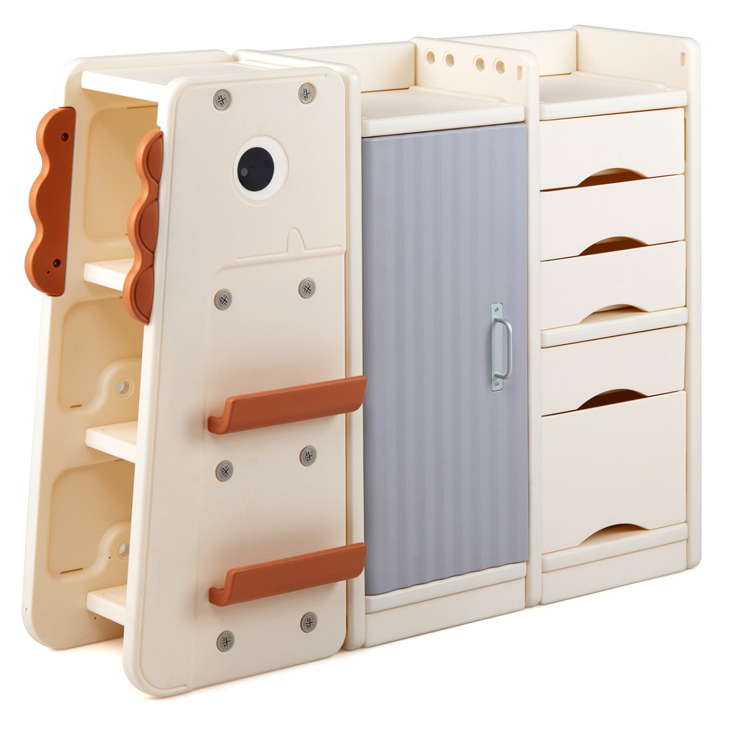 Kids Toy Storage Organizer, 5 Removable Bins, Beige Kids Storage Beige at Gallery Canada