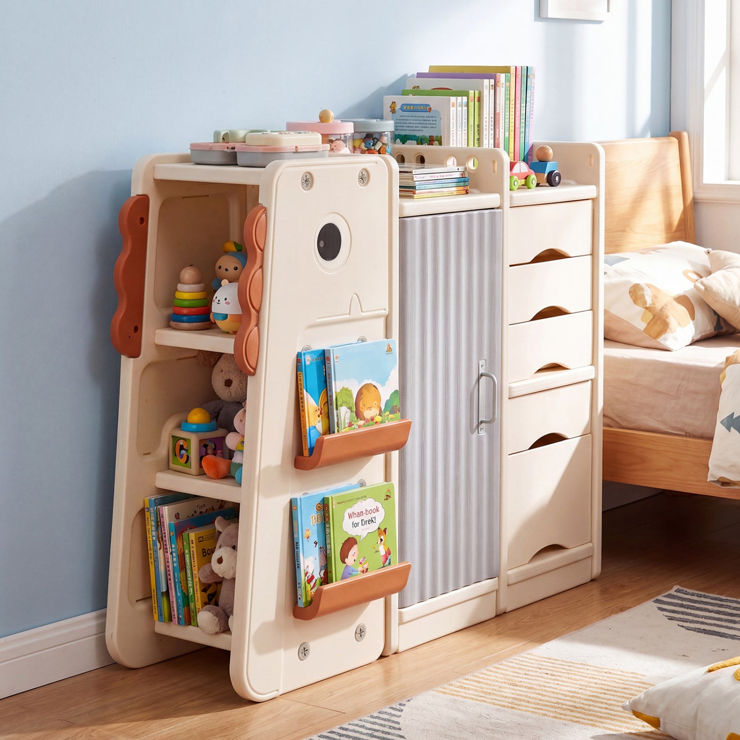 Kids Toy Storage Organizer, 5 Removable Bins, Beige Kids Storage at Gallery Canada