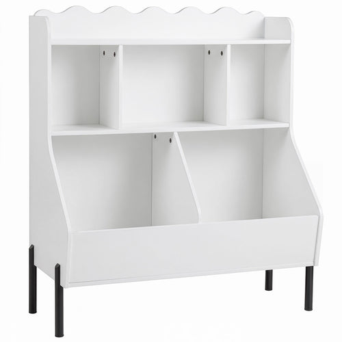 Kids Toy Storage Organizer, Wooden Montessori Bookshelf