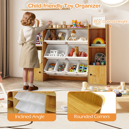 Kids Toy Storage and Bookshelf with Boxes and Open Shelves, Beige Kids Storage at Gallery Canada
