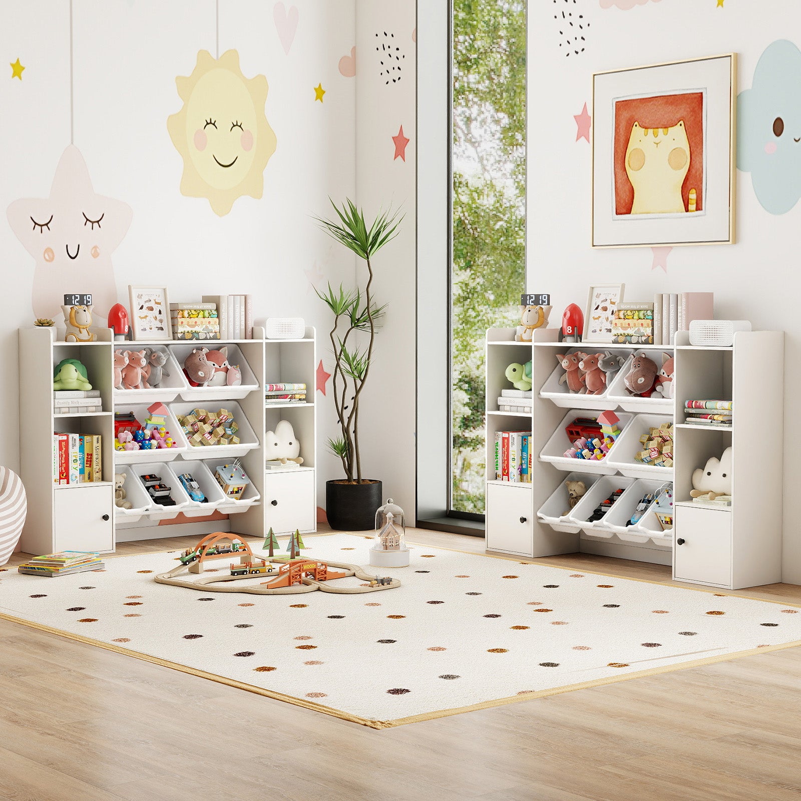 Kids Toy Storage and Bookshelf with Boxes and Open Shelves, White Kids Storage at Gallery Canada