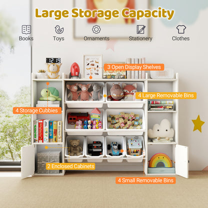 Kids Toy Storage and Bookshelf with Boxes and Open Shelves, White Kids Storage at Gallery Canada