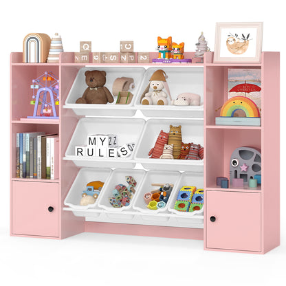 Kids Toy Storage Bookshelf With Boxes, Pink Kids Storage at Gallery Canada