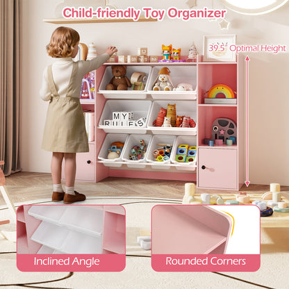 Kids Toy Storage Bookshelf With Boxes, Pink Kids Storage at Gallery Canada
