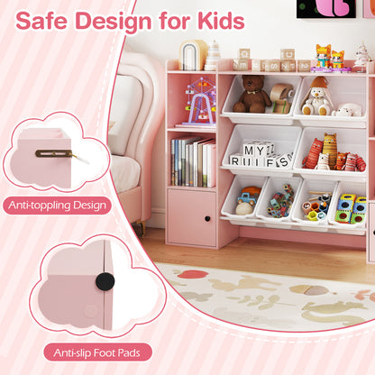 Kids Toy Storage Bookshelf With Boxes, Pink Kids Storage at Gallery Canada