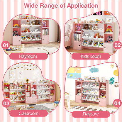 Kids Toy Storage Bookshelf With Boxes, Pink Kids Storage at Gallery Canada