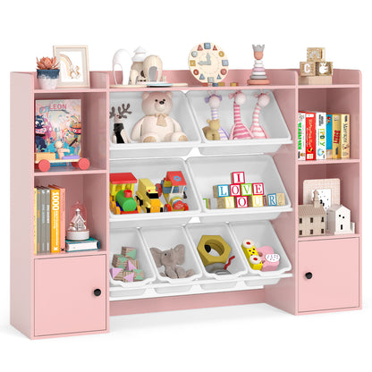Kids Toy Storage Bookshelf With Boxes, Pink Kids Storage at Gallery Canada