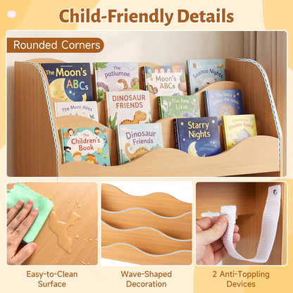 Kids Wooden Toy Storage Organizer, 2 Rolling Drawers, Natural