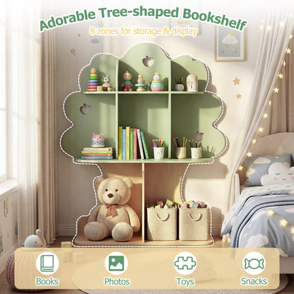 Kids Tree Bookshelf, 45" Tall, Freestanding Bookcase, Green Kids Storage at Gallery Canada