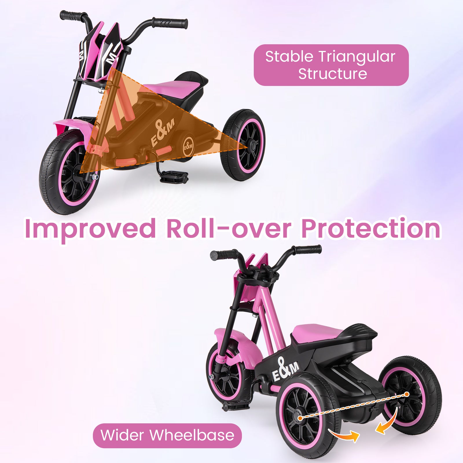 Kids Tricycle 3-Wheel Toddler Bike with Foot Pedals Forward Backward, Pink Balance Bikes at Gallery Canada