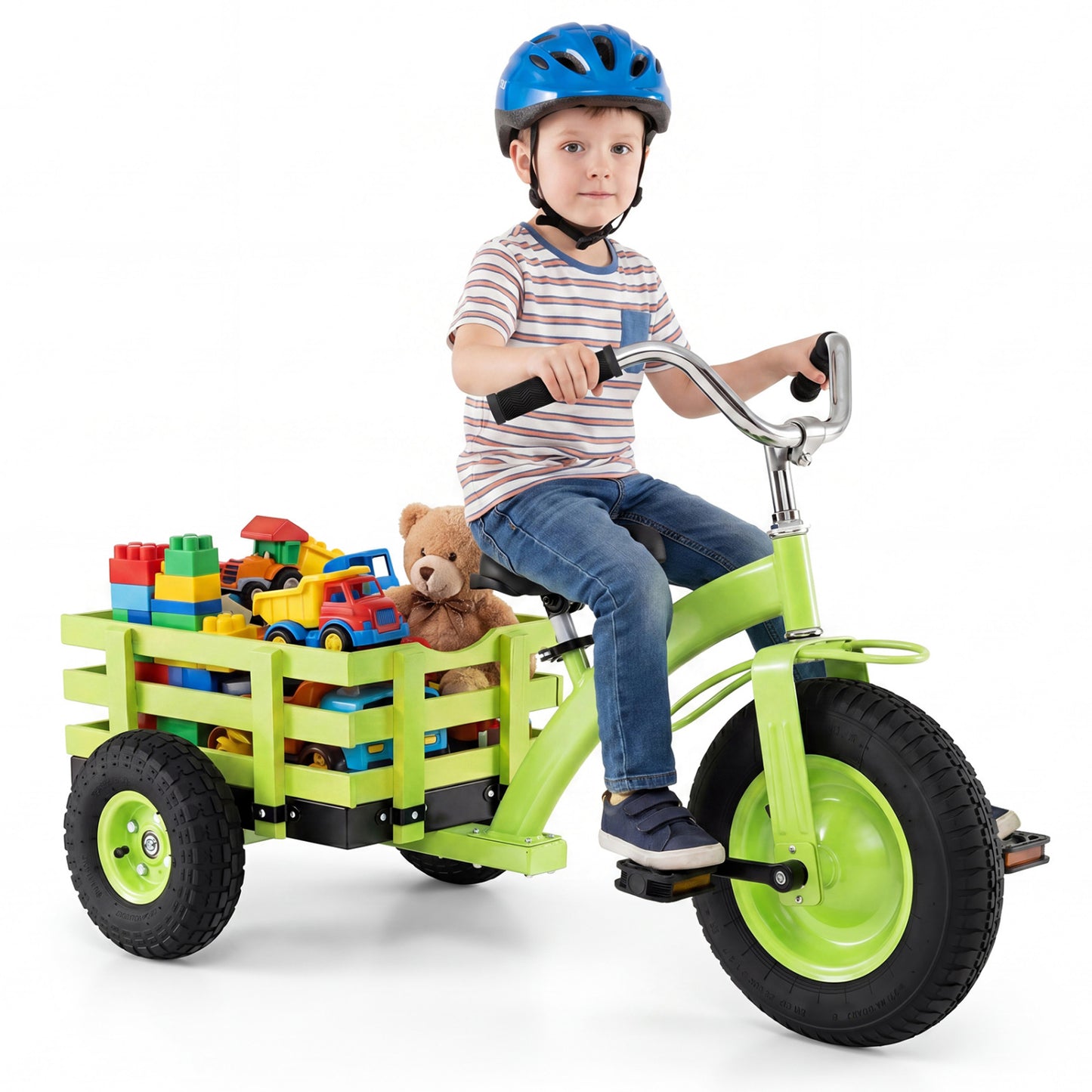 Kids Tricycle with 15 Inch Inflatable Rubber Tires , Green Kids Bike at Gallery Canada