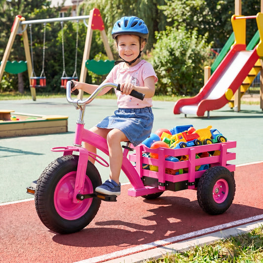 Kids Tricycle with 15 Inch Inflatable Rubber Tires , Pink Kids Bike Pink at Gallery Canada