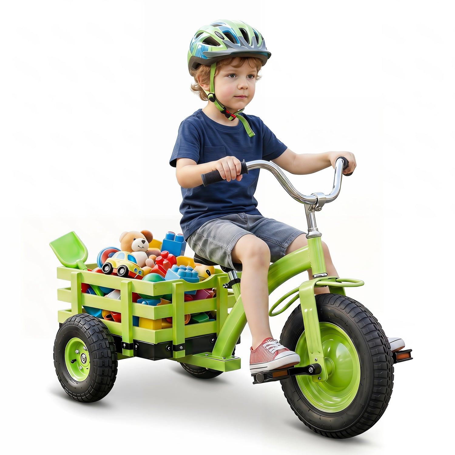 Kids Tricycle with 15 Inch Inflatable Rubber Tires , Green Kids Bike at Gallery Canada