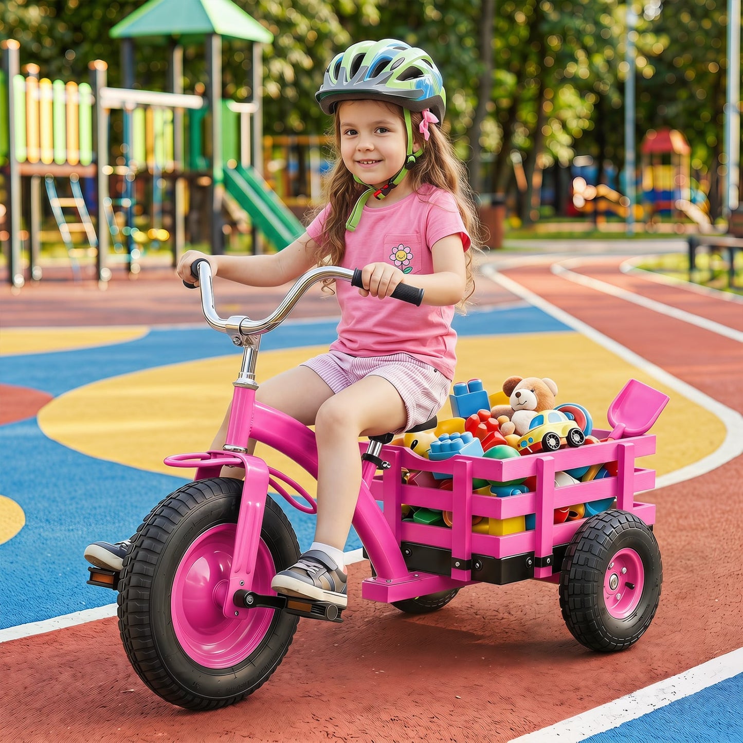Kids Tricycle with 15 Inch Inflatable Rubber Tires , Pink Kids Bike at Gallery Canada