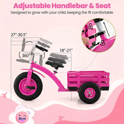 Kids Tricycle with 15 Inch Inflatable Rubber Tires , Pink Kids Bike at Gallery Canada