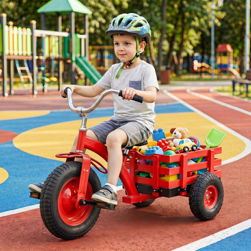 Kids Tricycle with 15 Inch Inflatable Rubber Tires, Red