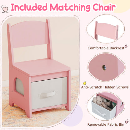 Kids Vanity Set With 3-Color Lighting, Adjustable Brightness, Pink Kids Vanities at Gallery Canada