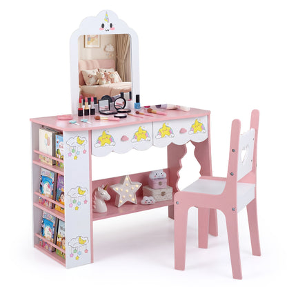 Kids Vanity Set With Mirror And Chair, White Kids Vanities White at Gallery Canada