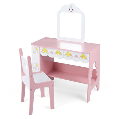 Kids Vanity Set With Mirror And Chair, White Kids Vanities at Gallery Canada