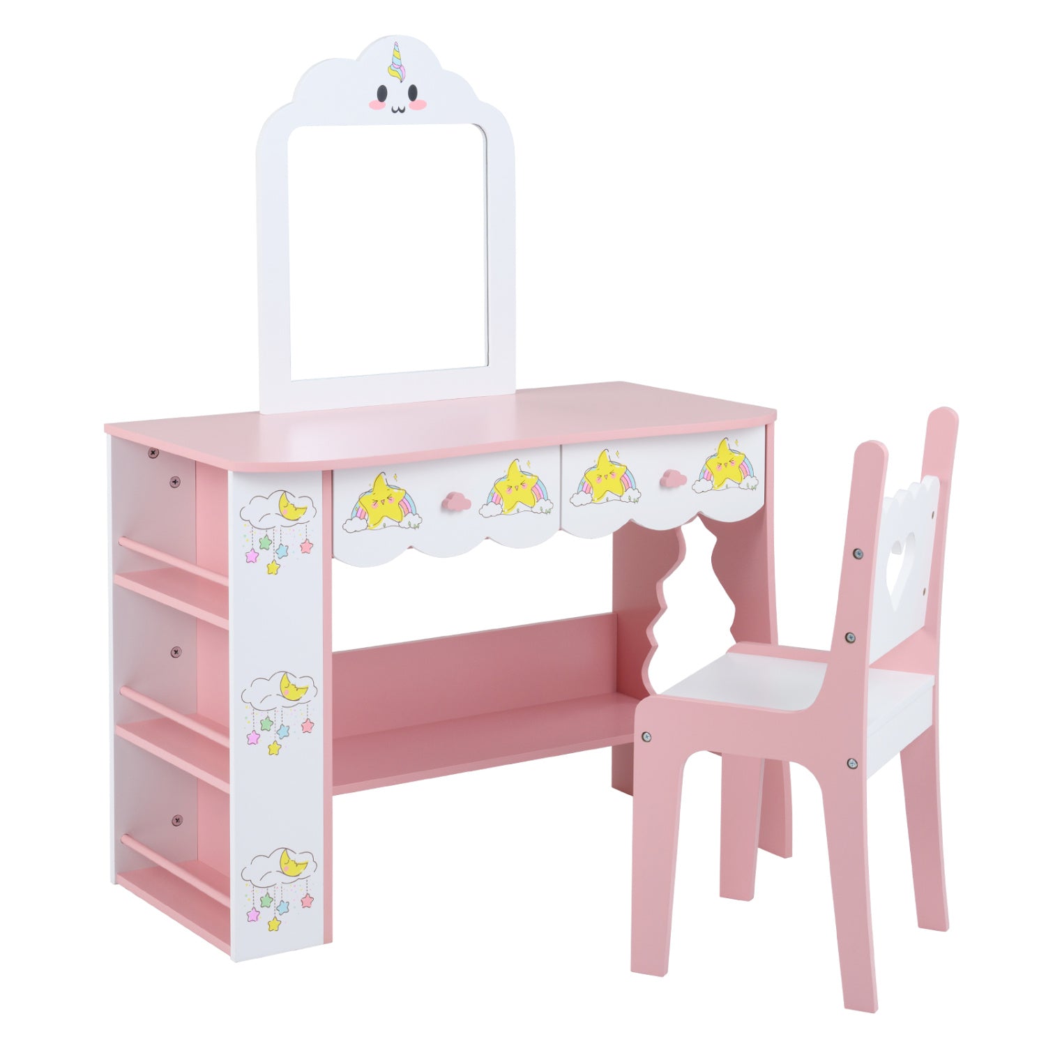 Kids Vanity Set With Mirror And Chair, White Kids Vanities at Gallery Canada